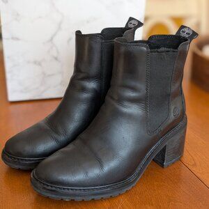 Timberland Sienna Women's Size US 6 Black High Chelsea Leather Boot A23KW